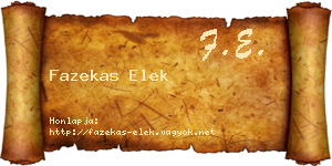 Fazekas Elek névjegykártya